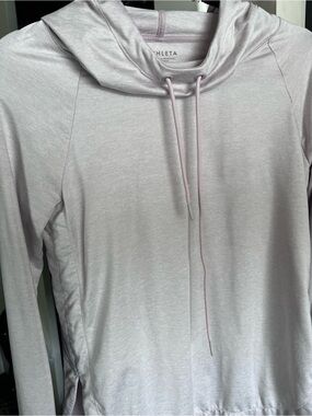 Athleta beige Hoodie w pink accents